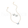 Butterfly Acrylic Rhinestone with Iron Pendant Necklaces & Stud Earrings Sets for Women WGFFCAF-08-3