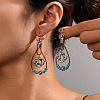 Alloy Synthetic Turquoise Dangle Earrings FS-WG12E90-08-1