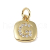 Rack Plating Brass Micro Pave CLear Cubic Zirconia Charms KK-E110-14G-G-1