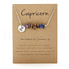 Natural Amethyst & Tiger Eye & Sodalite Chip & Alloy Constellation Pendant Necklaces WGB0CBC-05-1