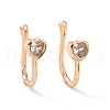 Clear Cubic Zirconia Heart Cuff Earrings ZIRC-I064-15G-1