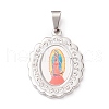 304 Stainless Steel Lady of Guadalupe Pendants STAS-G102-66P-1
