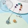 Chakra Mixed Synthetic & Natural Round Gemstone Pointed Dowsing Pendulums PALLOY-JF02520-01-2