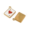 304 Stainless Steel Enamel Pendants STAS-V015-45G-2