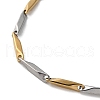 201 Stainless Steel Bar Link Chain Necklaces for Men Women NJEW-G112-07B-GP-2