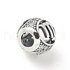 Brass Clear Cubic Zirconia European Beads FIND-M049-01AS-11-2