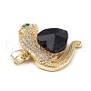 Real 18K Gold Plated Rack Plating Brass Micro Pave Clear Cubic Zirconia Pendants KK-C015-13G-04-2