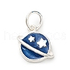 925 Sterling Silver Blue Enamel Pendants STER-C014-02C-S-1