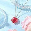 Handmade Glass Seed Beaded Star Pendant 304 Stainless Steel Cable Chain Necklaces for Women NJEW-MZ00118-02-1