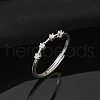 Constellations Rhodium Plated 925 Sterling Silver Micro Pave Clear Cubic Zirconia Adjustable Rings for Women RJEW-P130-01P-C-1