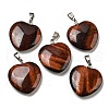 Dyed & Heated Natural Red Tiger Eye Pendants G-G956-B73-FF-1