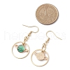 304 Stainless Steel with Alloy Enamel Dangle Earrings EJEW-JE06028-3