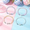 4Pcs 4 Colors Synthetic Frosted Moonstone Round Beaded Stretch Bracelets BJEW-JB11878-1