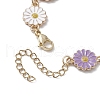 Sunflower Zinc Alloy Enamel Link Bracelets for Women BJEW-JB10246-4