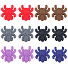 SUNNYCLUE 12Pcs 6 Styles Spider Food Grade Eco-Friendly Silicone Focal Beads SIL-SC0002-07-1