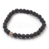 Natural Lava Rock Beads Stretch Bracelets BJEW-JB03839-04-1