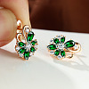 Brass Micro Pave Cubic Zirconia Hoop Earrings WG0C687-04-1