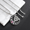 Crescent Moon Triskelion Knot 304 Stainless Steel Pearl Pink Cubic Zirconia Pendant Box Chain Necklaces for Women FS-WGED6A1-01-2