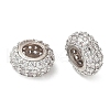 Brass Micro Pave Cubic Zirconia Beads KK-A254-03B-P-1