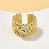 Brass Micro Pave Cubic Zirconia Adjustable Cuff Rings RJEW-V009-06G-2