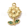 Brass Micro Pave Cubic Zirconia Pendants KK-I276-04G-01-1