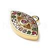 Brass Micro Pave Cubic Zirconia Charms KK-I276-40G-2