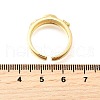 Ocean Theme Brass Micro Pave Cubic Zirconia Cuff Rings for Women RJEW-F184-17I-G-5