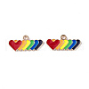 Rainbow Color Pride Alloy Enamel Pendants ENAM-K067-21-2
