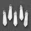 Bullet Natural White Jade Pointed Pendants G-E332-C27-2