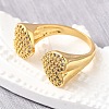 Brass Micro Pave Cubic Zirconia Open Cuff Rings for Women RJEW-K292-04G-2