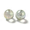 UV Plating Transparent Rainbow Iridescent Acrylic Beads OACR-D010-01G-3