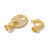 Coffee Bean Rack Plating Brass Micro Pave Clear Cubic Zirconia Fold Over Clasps KK-A225-10G-2