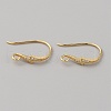 Brass Micro Pave Clear Cubic Zirconia Earring Hooks KK-WH0038-44G-3