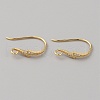 Brass Micro Pave Clear Cubic Zirconia Earring Hooks KK-WH0038-44G-3