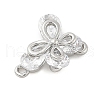 Brass Micro Pave Cubic Zirconia Connector Charms KK-U056-04P-2
