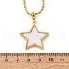 Brass Enamel Star Pendant Necklaces for Women NJEW-K381-09G-02-5