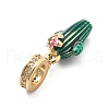 Rack Plating Brass Micro Pave Clear Cubic Zirconia European Dangle Charms KK-Q017-16G-2