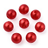 Spray Painted ABS Plastic Imitation Pearl Beads OACR-T015-05B-13-3