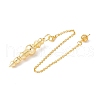 Rack Plating Brass Cable Chain Pointed Dowsing Pendulums HJEW-G016-02G-2
