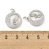 Brass Micro Pave Clear Cubic Zirconia Pendants KK-L211-018P-01-3