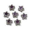 Brass Pave Natural Amethyst Multi-Strand Links KK-D366-01P-B-1