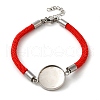 Milan Cord & 304 Stainless Steel Bracelets Making MAK-H004-02H-P02-1