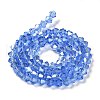 Transparent Electroplate Glass Beads Strands GLAA-F029-4mm-A07-2