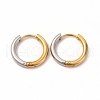 Two Tone 304 Stainless Steel Huggie Hoop Earrings for Women EJEW-C011-07B-1