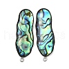 304 Stainless Steel Pave Natural Paua Shell Stud Earring Findings STAS-Z125-02P-1