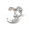 Rack Plating Brass Micro Pave Clear Cubic Zirconia Twister Clasps KK-A222-05A-P-2