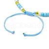 Synthetic Turquoise & Glass Seed Braided Bead Bracelets BJEW-JB11153-01-4