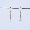 Elegant Brass Pave Clear Cubic Zirconia Stud Earrings WD5510-2