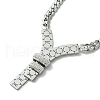 304 Stainless Steel with Cubic Zirconia Necklace NJEW-Q322-01P-3
