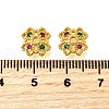 Flower Brass Micro Pave Cubic Zirconia Bead Caps KK-K300-01A-G-3